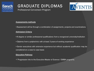GRADUATE DIPLOMAS Professional Conversion Program 