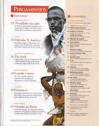 nffi HSCR!ïuRAs
FOTO-HISTOR.IA
247ü milhões em ação
Há 35 anos, nossa seleção conquistou o tri-
campeonato no Mexico. Com estilo, Carlos
Alberto Torres comemorou o gol da vitória
CAP.
GRANDES MOMENTOS
Chega às telas este mês A Vingança dos Sith,
o último episodio de Guerra nas Estrelas,
gJilr: eYe TYgey s li:lsrs ge:ltsne .
TERRA ERASTï,TS
lzluanda ânoss&
Em 1 645, soldados brasileiros
zarparam rumo a Angola para
igg:l?belecer
o tráfico de escravos
G.L E R.I.
lBProcura-se
No lucrativo mercado de arte roubada, estão
telas valiosas que continuam desaparecidas,
como a Madona do Fuso, de da Vinci
OBRA-PRIMA
54Vivendo no limite
Em Era dos Extremos, Eric Hobsbawm esmiuça
o século 20, um período marcado por catástrofes
e também pela melhoria do padrão de vida
o cApA BLtrz/slLLs/cAMMA t oÉeoRn BrANcHr 2 TED RUSsELUTTME LIFE
ptcruREs/cETTv tMAGES : orvur_cRçÃo 4 FURTA
36The End
€,-;.
TALFARRA*I#s
 