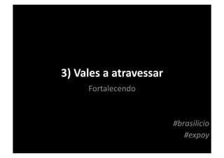 3)	
  Vales	
  a	
  atravessar	
  
        Fortalecendo	
  


                                     #brasilicio	
  
                                        #expoy	
  
 