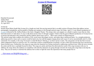 Avenue Q Monologue | PPT