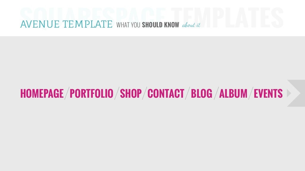 Avenue (Squarespace) Website Template