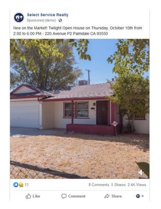 220 E Avenue P2 - Example of FB Ad for Open House