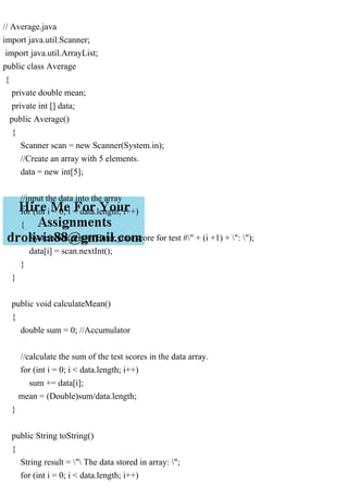 Average.javaimport java.util.Scanner; import java.util.Arra.pdf
