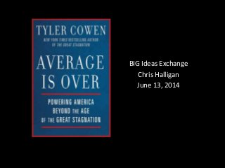 BIG Ideas Exchange
Chris Halligan
June 13, 2014
 