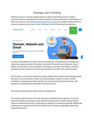 Average Joe&rsquo;s Hosting Affordable Web Hosting Services.pdf