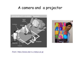 From:  http://www.star.t.u-­tokyo.ac.jp
A camera and a projector
 
