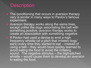 Aversion Project Experiments Aversion therapy | PPTX