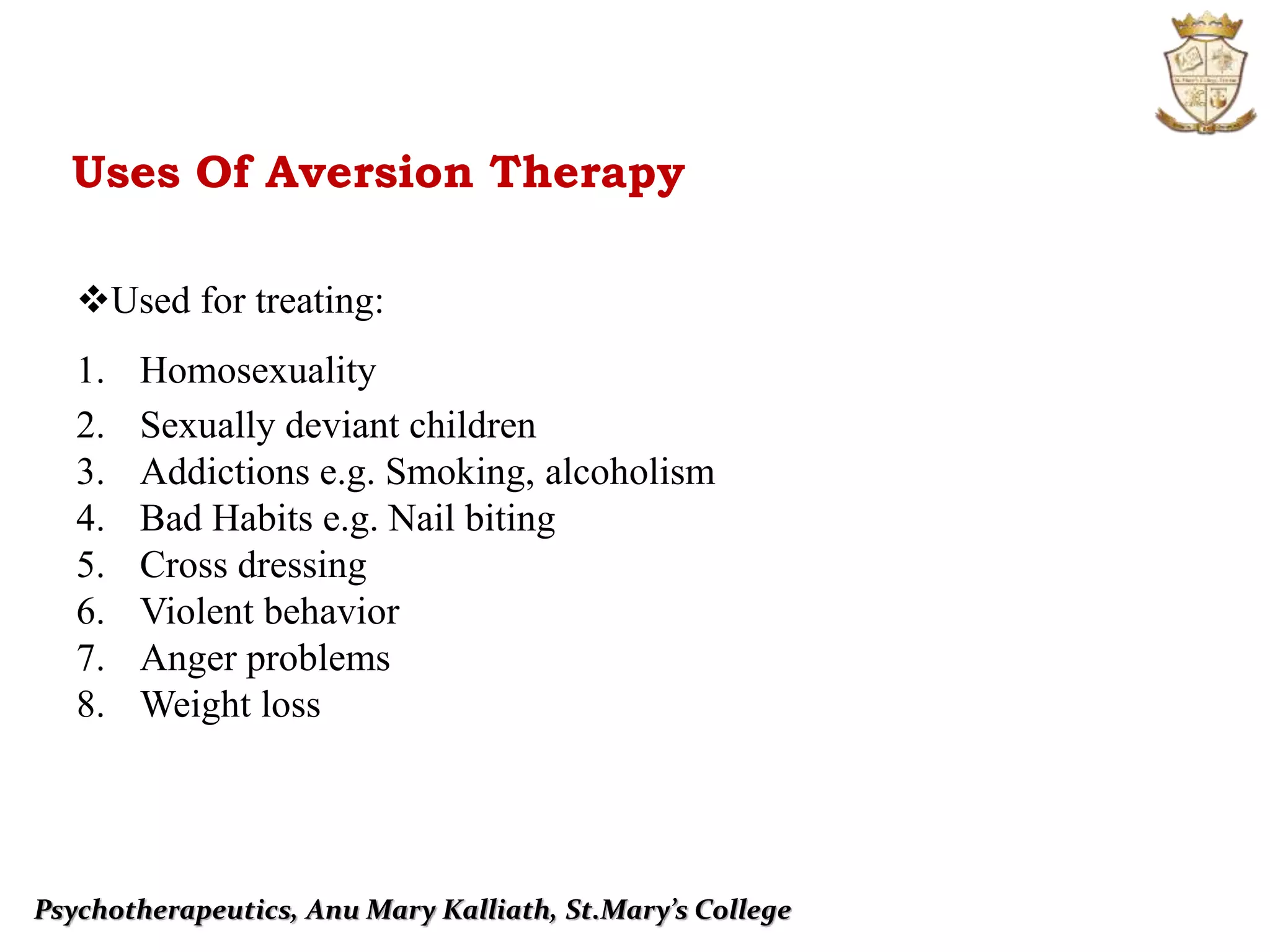 Aversion Therapy: Technical, Ethical, And Safety Issues – GSRDF