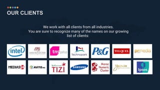 OUR CLIENTS
We work with all clients from all industries.
You are sure to recognize many of the names on our growing
list of clients:
 
