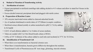 Pneumococcus Transformation Induction of transformation by a deoxyribonucleic acid fraction ...