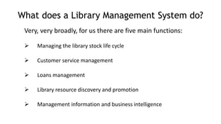 A (very brief) introduction to library management systems | PPTX