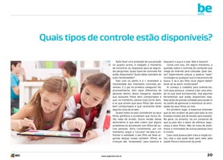 be
safe

Quais tipos de controle estão disponíveis?
Após fazer uma avaliação de sua posição
no quadro acima, é chegado o momento
de encontrar as respostas para as seguintes perguntas: Quais tipos de controles lhe
estão disponíveis? Quais deles atendem às
suas necessidades?
Pais com os perfis b e c entendem a
necessidade dos chamados controles parentais. E o pai na primeira categoria? Há,
provavelmente, dois tipos diferentes de
pessoas dentro desta categoria: aqueles
que possuem filhos bem comportados e
que, no momento, parece tudo correr bem,
e os que acham que seus filhos são muito
bem comportados e que raramente farão
alguma coisa de errado.
Quase todos os pais consideram os seus
filhos perfeitos e acreditam que nunca farão nada de errado. Outra versão desse
sentimento é que eles creem que alguns
problemas só acontecem com filhos de outras pessoas. Seria conveniente, por um
momento, largar a “corujice” de lado e enfrentar a realidade: o seu filho vai fazer algumas dessas coisas também. Afinal, as
crianças são “projetadas” para explorar e

www.avgbrasil.com.br

descobrir o que é a vida. Não é mesmo?
Conte com isso. Em algum momento, a
questão sobre o controle do conteúdo que
chega da Internet será colocada. Quer testar? Experimente colocar a palavra “sexo”
no Google ou qualquer outro mecanismo de
busca. E se o seu filho clicar algum deles?
Você vai se sentir confortável?
Aí começa o trabalho para orientá-los.
Com essa postura, comece a dar uma olhada no que está acontecendo. Use algumas
ferramentas que estão disponíveis hoje.
Elas serão de grande utilidade para ajudá-lo
na tarefa de gerenciar e monitorar as atividades de seus filhos on-line.
Em primeiro lugar, é essencial entender
que as leis mudam de país para país (e nos
Estados Unidos até de estado para estado).
No geral, no entanto, há um consenso de
que os pais têm o dever de oferecer segurança a seus filhos. Não se trata de bisbilhotar a intimidade de outras pessoas (isto
é crime!).
Caso você possua bem clara a noção acima, veja o que pode fazer para zelar pela
saúde física e emocional da prole.

20

 