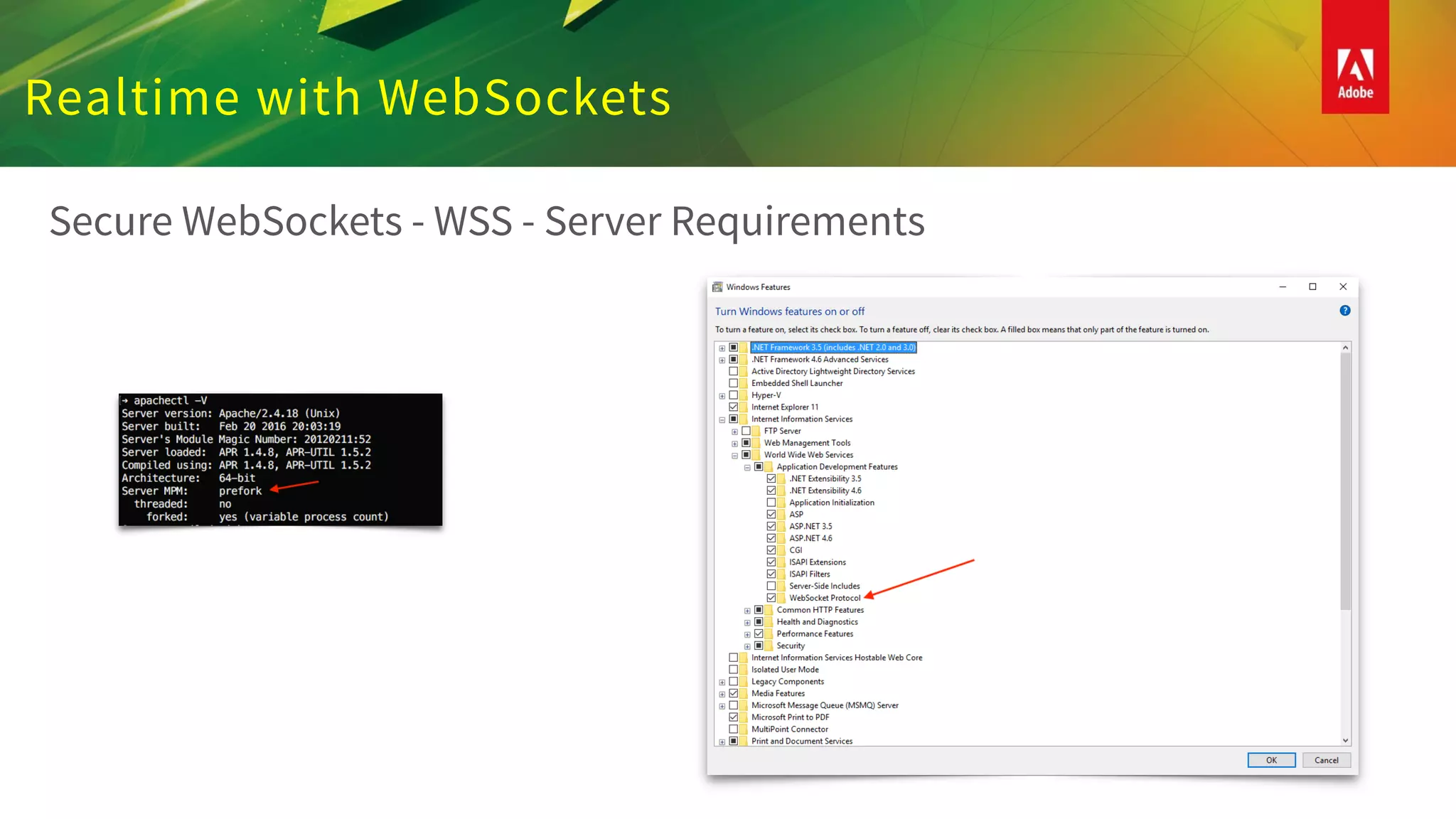 Realtime with WebSockets
Secure WebSockets - WSS - Server Requirements
 