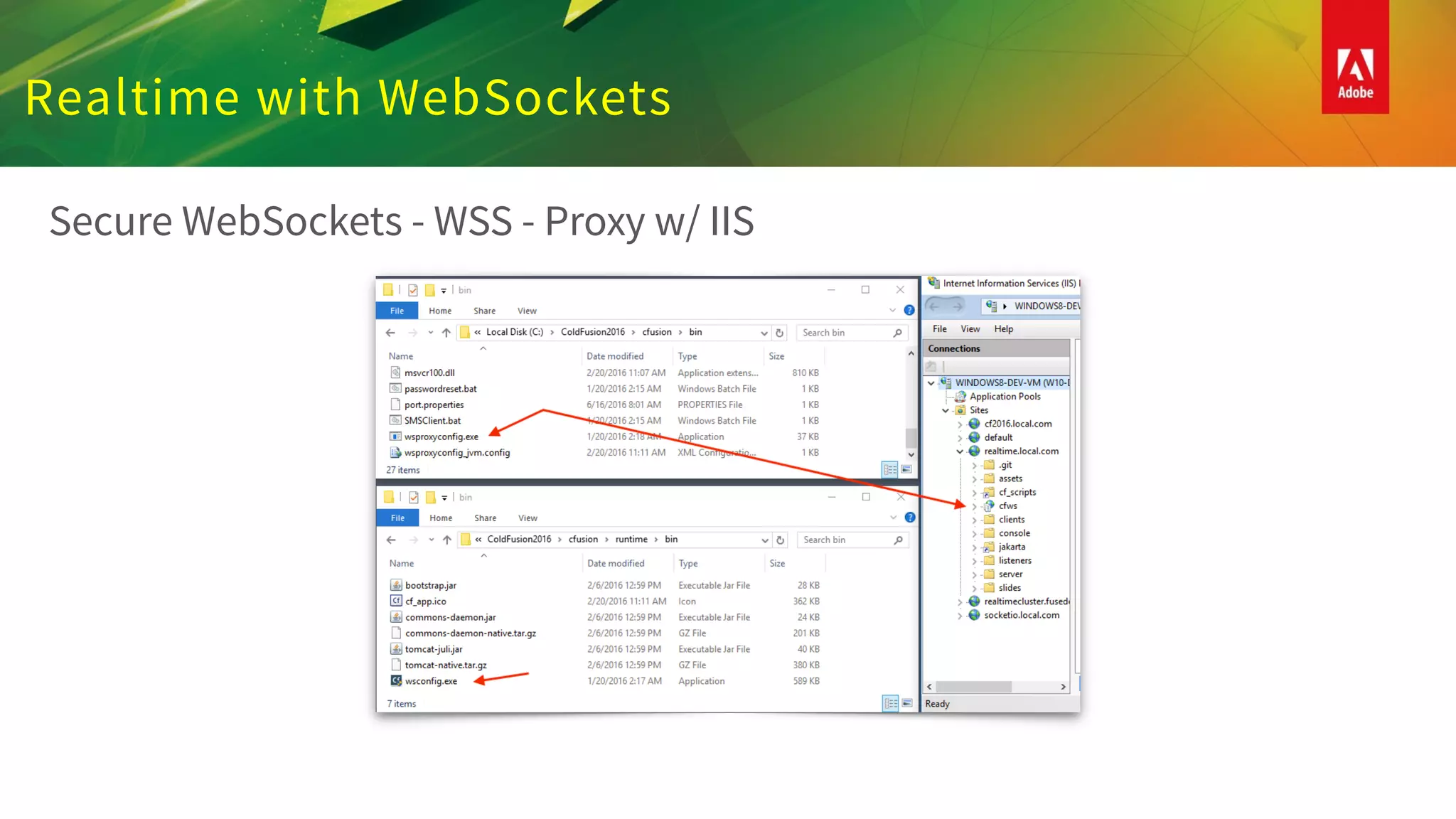 Realtime with WebSockets
Secure WebSockets - WSS - Proxy w/ IIS
 