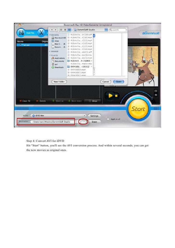 AVI to iDVD Burner Burn AVI (DivX, Xvid) to DVD with iDVD for Mac OS