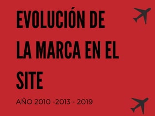 EVOLUCIÓN DE
LA MARCA EN EL
SITE
AÑO 2010 -2013 - 2019
 