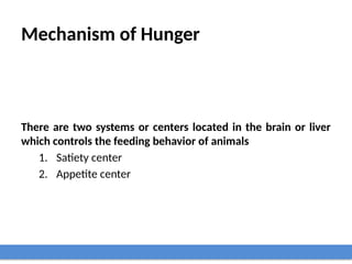 Hunger Control System Avian digestive system.pptx lecture notes | PPTX