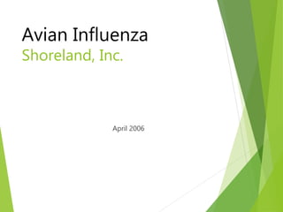 Avian Influenza
Shoreland, Inc.
April 2006
 