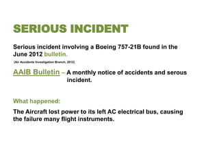 Aircraft Instruments Failures Aviation accidents and incidents | PPTX
