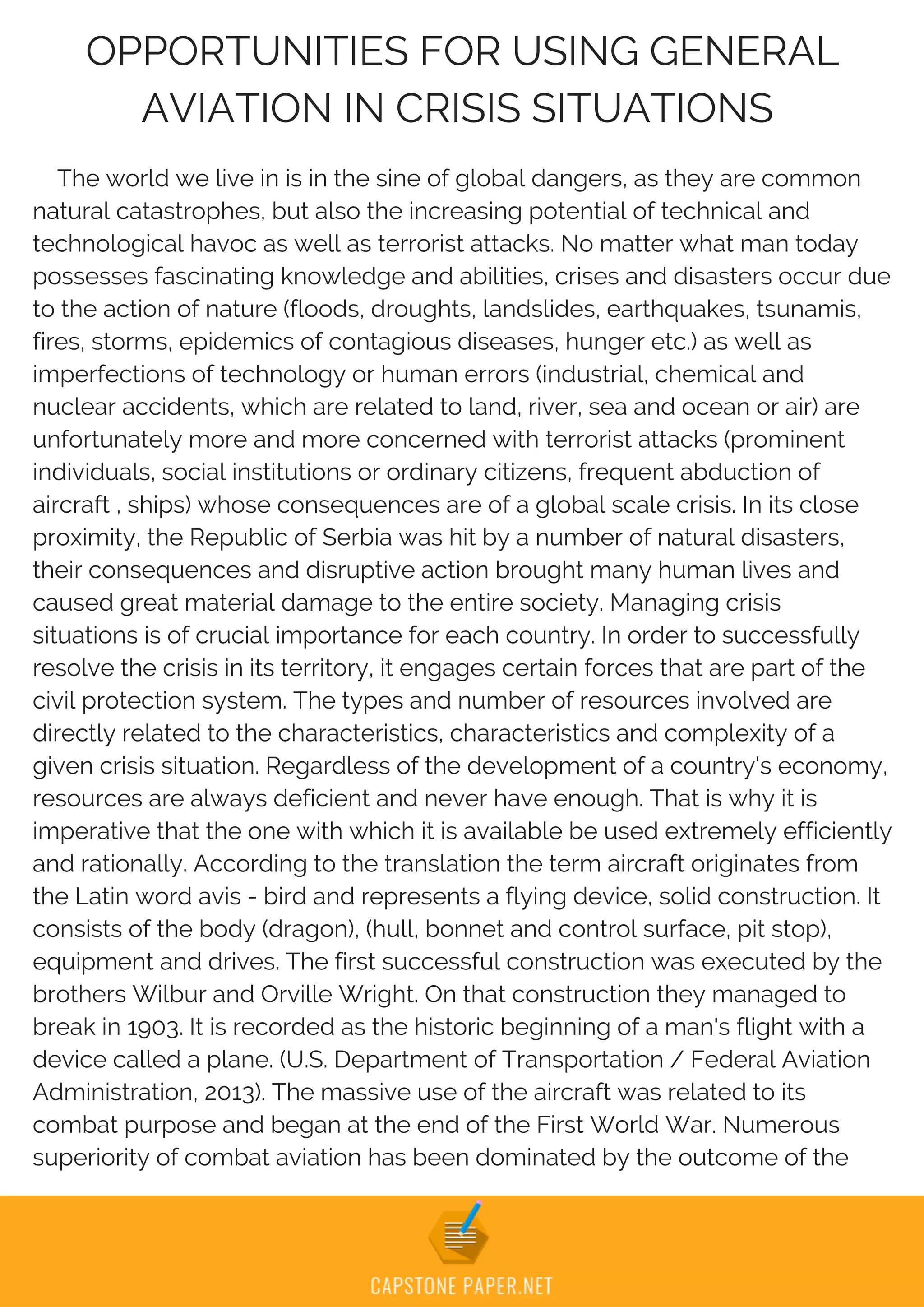 Aviation capstone project sample pdf