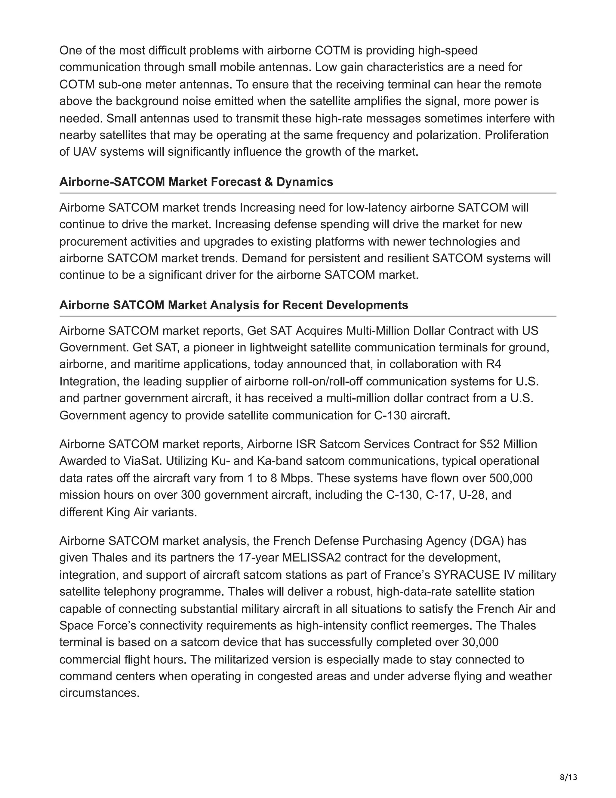 Global airborne satcom market report | PDF | Defense Industry | Industries