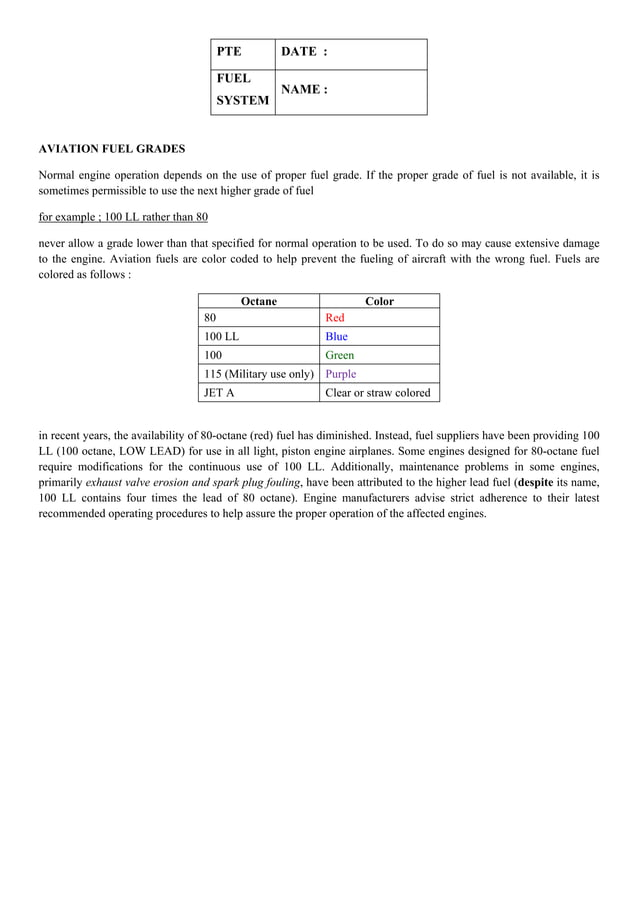 Aviation fuel grades PDF