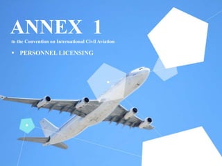 ANNEX 1
to the Convention on International Civil Aviation
 PERSONNEL LICENSING
 