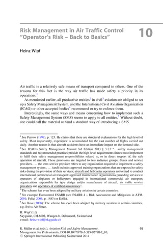Aviation risk and safety management methods and applications in ...