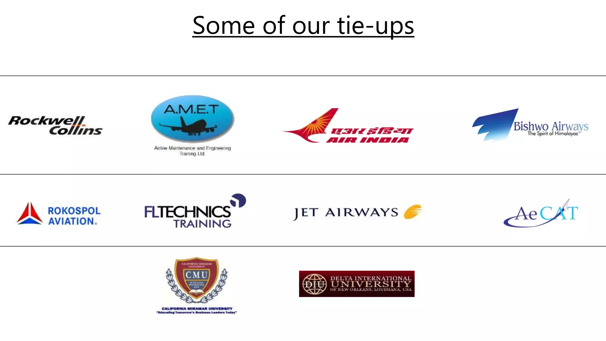Some of our tie-ups
 