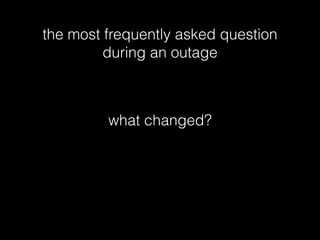 the most frequently asked question
during an outage
what changed?
 