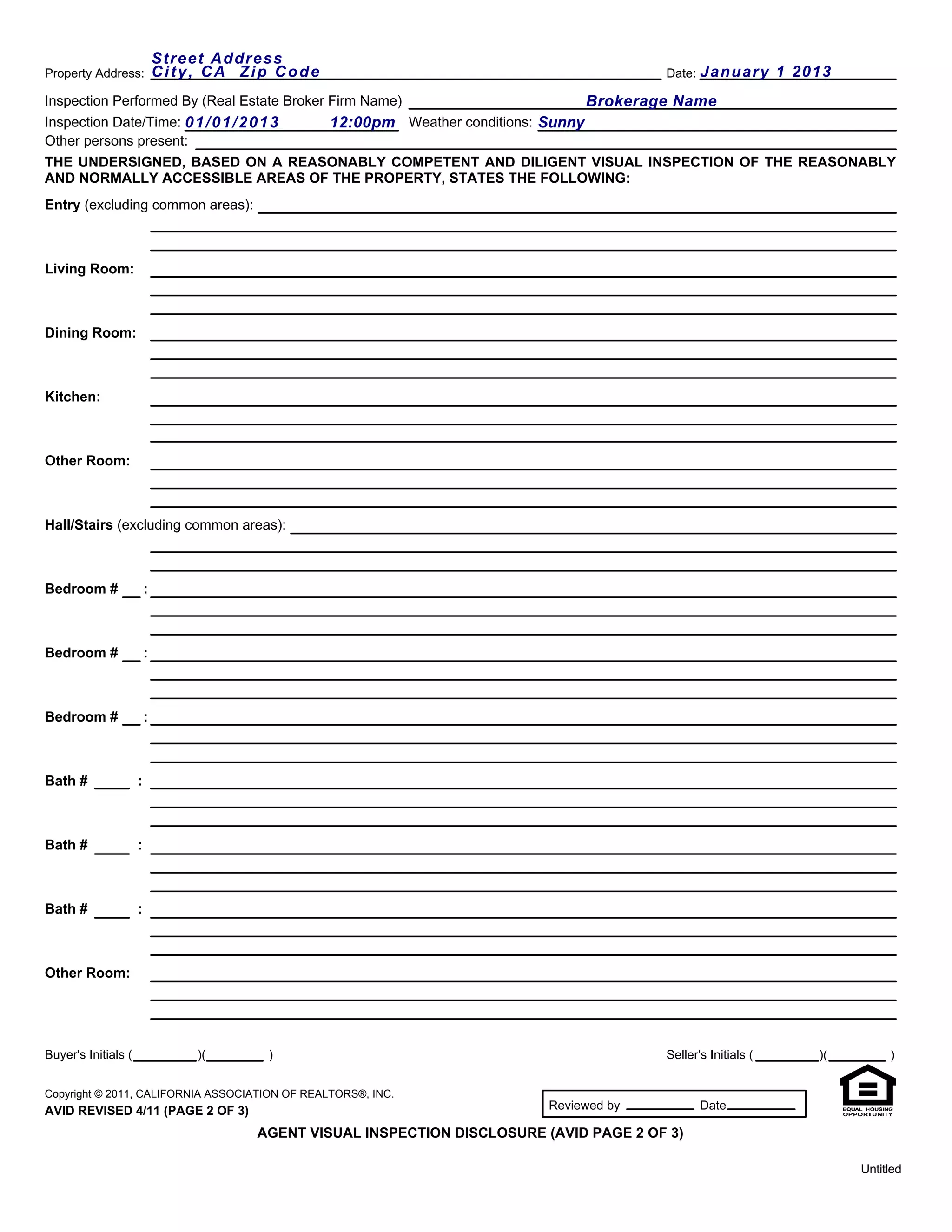 Avid agent visual inspection disclosure - 411 | PDF
