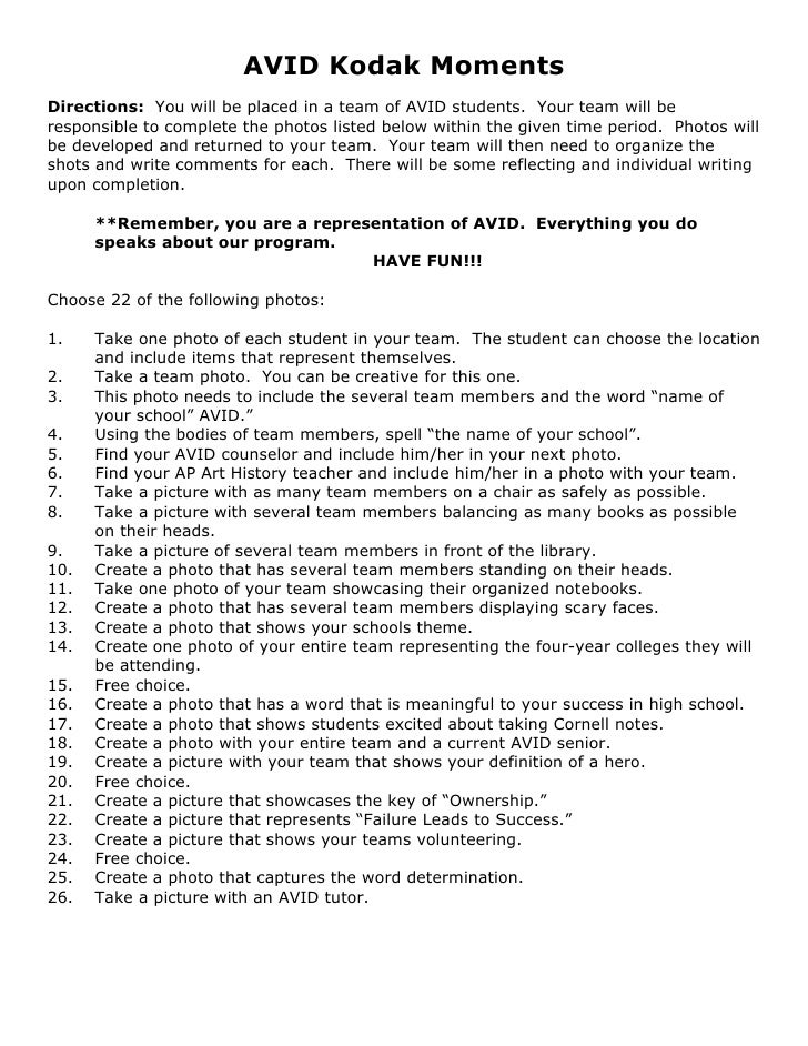 Avid application essay picture