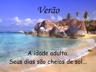 Verão
A idade adulta.
Seus dias são cheios de sol...
 