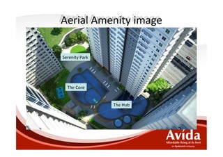 Aerial	
  Amenity	
  image	
  


Serenity	
  Park	
  




   The	
  Core	
  


                       The	
  Hub	
  
 