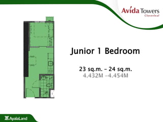 Junior 1 Bedroom
23 sq.m. – 24 sq.m.
 