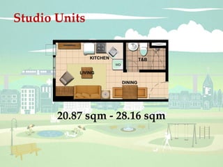 20.87 sqm - 28.16 sqm
Studio Units
Vertis North Condo - jeai@vertisnorthcondo.net / +632 9111735 / +63 9279262552 / +63 9983158305
 