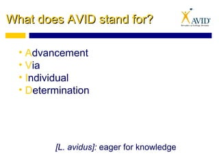 AVID overview 2015 | PPT