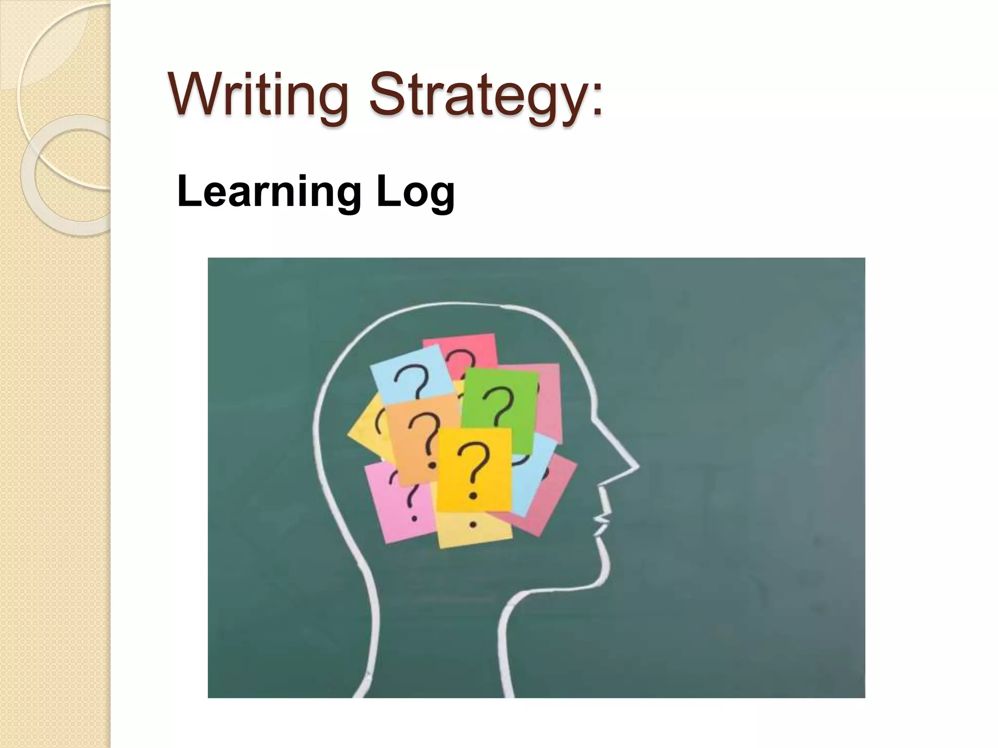 Writing Strategy:
Learning Log
 