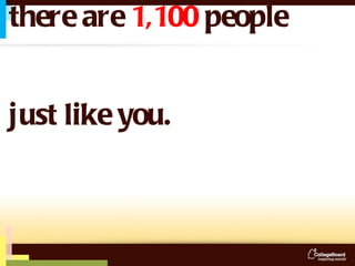 there are  1,100   people   just like you. 