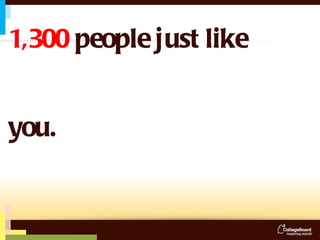 In China, there are 1,300  people just like  you. 