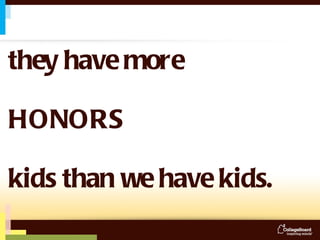 Translation for America: they have more  HONORS kids than we have kids. 