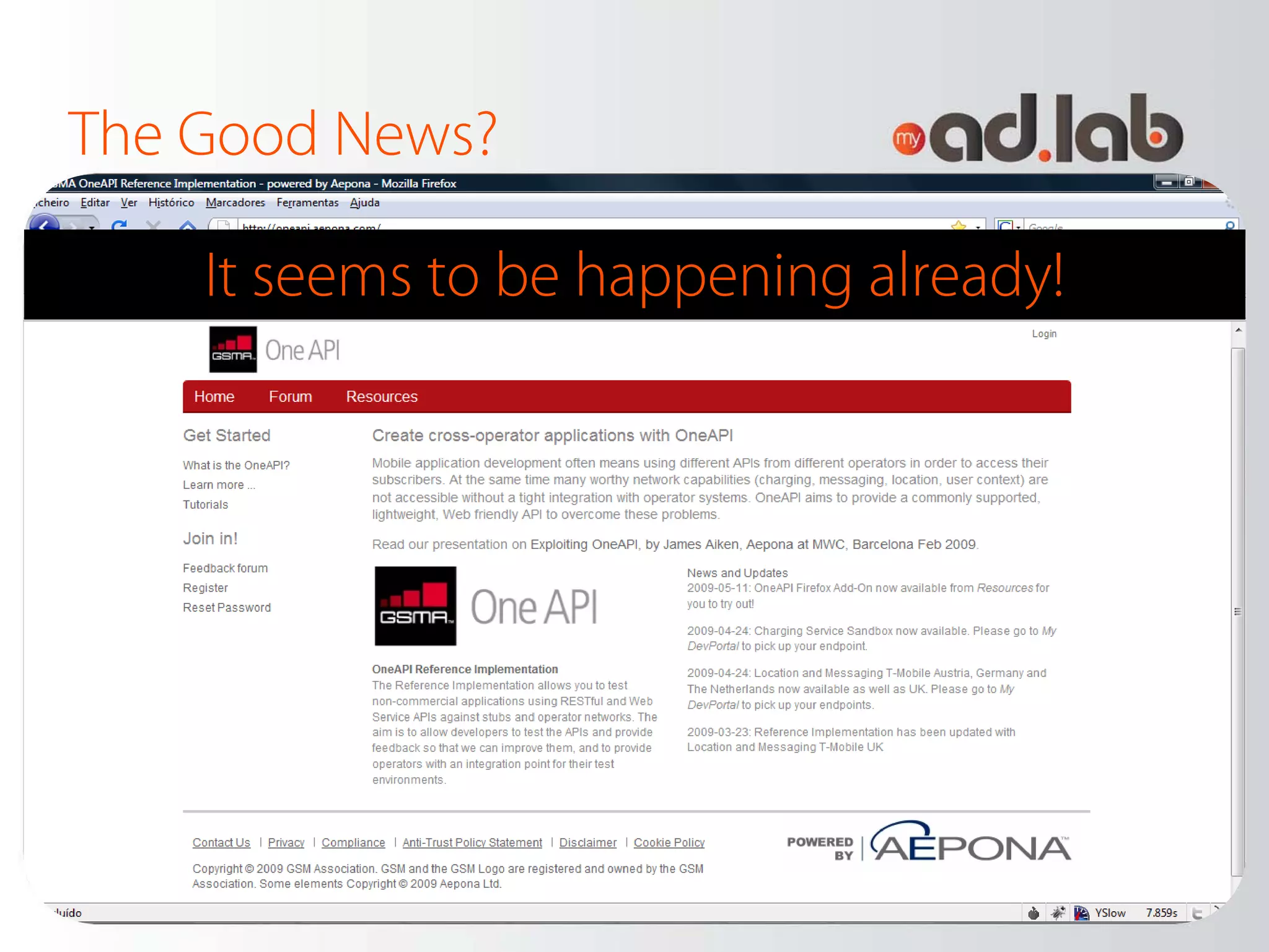 The Good News?

    It seems to be happening already!
 