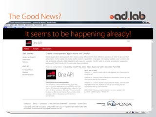 The Good News?

    It seems to be happening already!
 