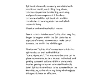 A view on spirituality