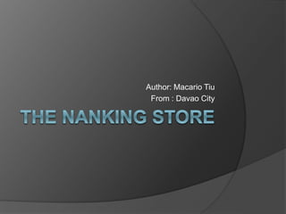 Author: Macario Tiu
From : Davao City
 