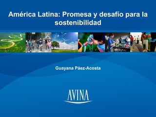 América Latina: Promesa y desafío para la
sostenibilidad

Guayana Páez-Acosta

 