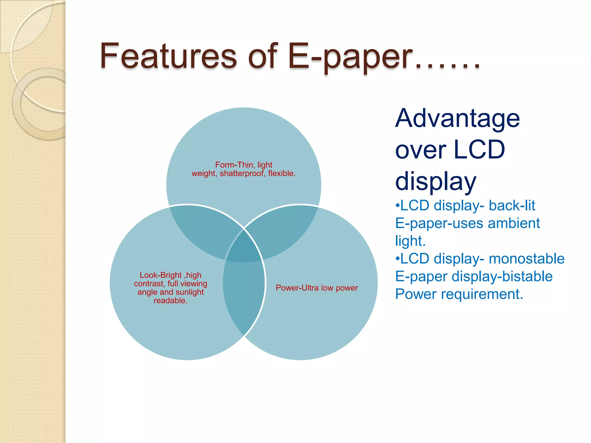 ultra-low power consumption