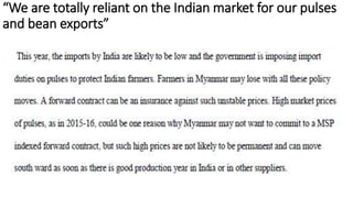 Should Myanmar Enter a Long-term Pulse Exports Deal with India?