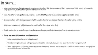 Should Myanmar Enter a Long-term Pulse Exports Deal with India?