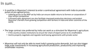 Should Myanmar Enter a Long-term Pulse Exports Deal with India?